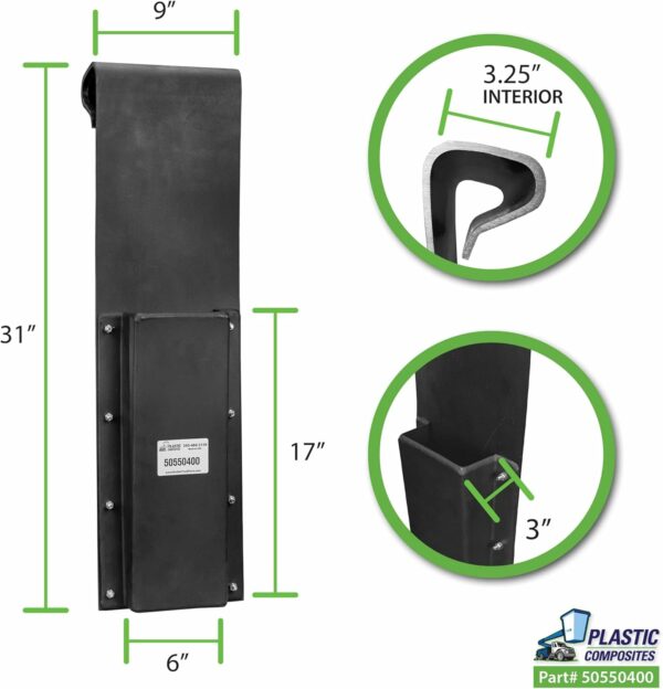 Chainsaw Scabbard - Plastic - Bucket Mounted (Inside Mount ONLY) (Unlined Black) Bucket Truck Parts Built-in Mount, Plastic Scabbard for Mounting Only on the Inside of Your Bucket - For Sale - Price - Image 2