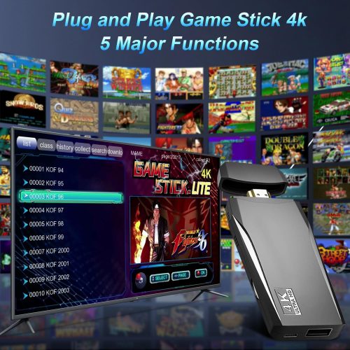 Wireless Retro Gaming Console Stick, Plug and Play TV Video Games Stick with Built-in 18 Emulators, Retro Drive 20000+ Games, 4K HDMI Output with 2 2.4G Wireless Controllers (64GB Memory Card) - For Sale - Price - Image 5