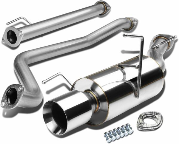 Auto Dynasty 4 Inches Rolled Muffler Tip Catback Exhaust System Compatible with Nissan Sentra SE-R Spec V Sedan B15 02-06 - For Sale - Price