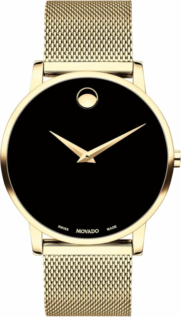 Movado Museum Classic Men's Watch - Swiss Quartz 2H Movement, Stainless Steel Mesh Bracelet - 3 ATM Water Resistance - Luxury Fashion Timepiece for Him - 40mm - For Sale - Price