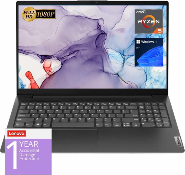 Lenovo V15 Laptop, 15.6" FHD Display, AMD Ryzen 5 5500U Hexa-core Processor (Beat Intel i7-1065G7), 16GB RAM, 512GB SSD, HDMI, RJ45, Numeric Keypad, Wi-Fi, Windows 11 Pro, Black - For Sale - Price