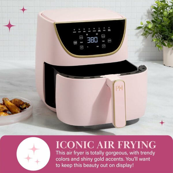 Paris Hilton Air Fryer, Large 6-Quart Capacity, Nonstick Made without PFAS, Touchscreen Display, 8-in-1 (Air Fry, Roast, Broil, Bake, Reheat, Keep Warm, Pizza, Dehydrate), Dishwasher Safe, Pink - For Sale - Price - Image 3