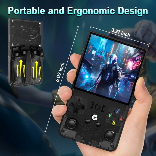 R36MAX Handheld Game Console,4.0 Inch IPS Screen Linux System with 64GB TF Card,Retro Gaming Console Built in 18000+ Games,Portable Handheld Video Games for Adults,4000mAh Battery (Black) - For Sale - Price - Image 4