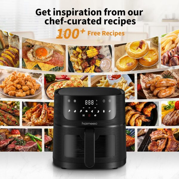 Air Fryer 8-in-1 with 4.2 Qt Capacity and Easy View Windows, Max 400F, 95% Less Oil, 100+ Recipes, Shake Reminder, Nonstick Basket for Roast, Bake, Dehydrate, Reheat, Broil-CE01 - For Sale - Price - Image 5