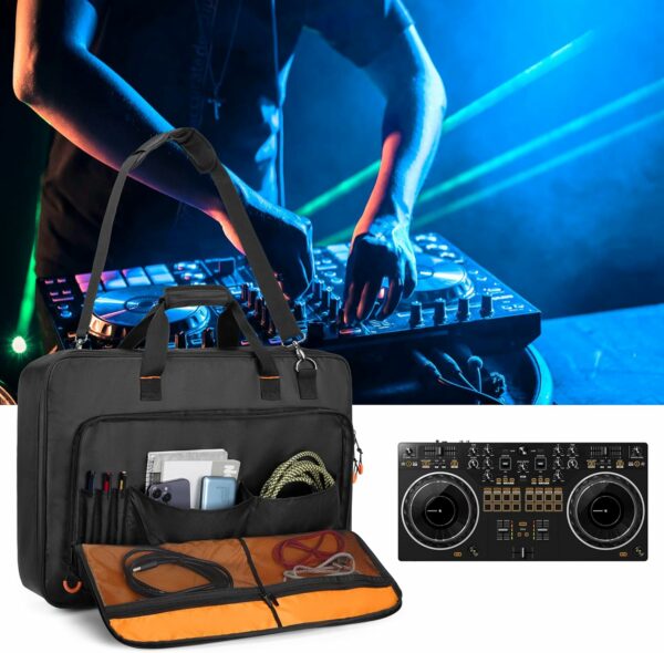 DJ Controller Carrying Case Compatible with Pioneer DDJ SR/DDJ SR2 / DDJ REV1 / Denon MC4000 / Numark NVII/Hercules Inpulse 500, DJ Controller Bag for DJ Cable or Accessories (M, Black) - For Sale - Price - Image 9