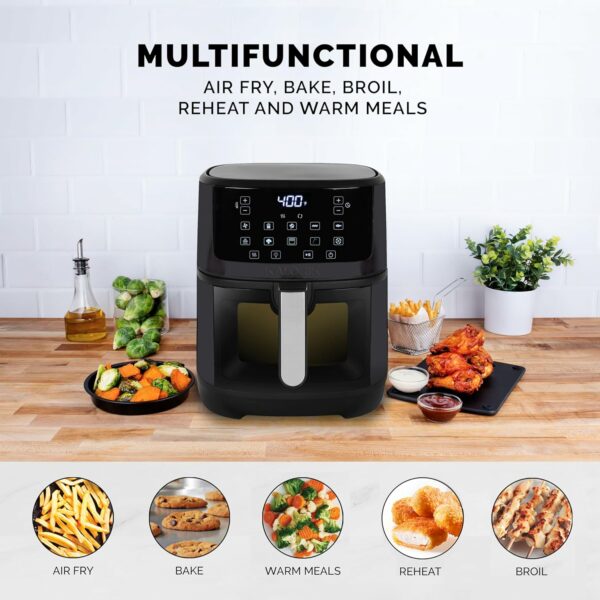 Kalorik 7 Quart Touchscreen Air Fryer with Window, Black (FT 52324 BK) - For Sale - Price - Image 3