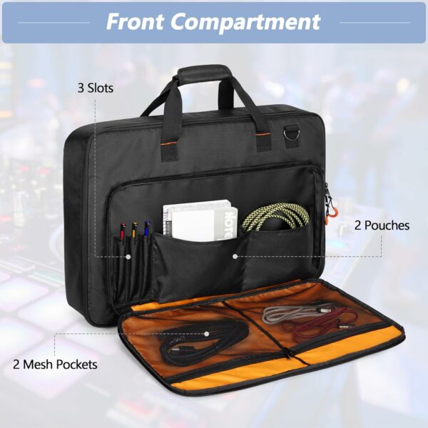 DJ Controller Carrying Case Compatible with Pioneer DDJ SR/DDJ SR2 / DDJ REV1 / Denon MC4000 / Numark NVII/Hercules Inpulse 500, DJ Controller Bag for DJ Cable or Accessories (M, Black) - For Sale - Price - Image 2