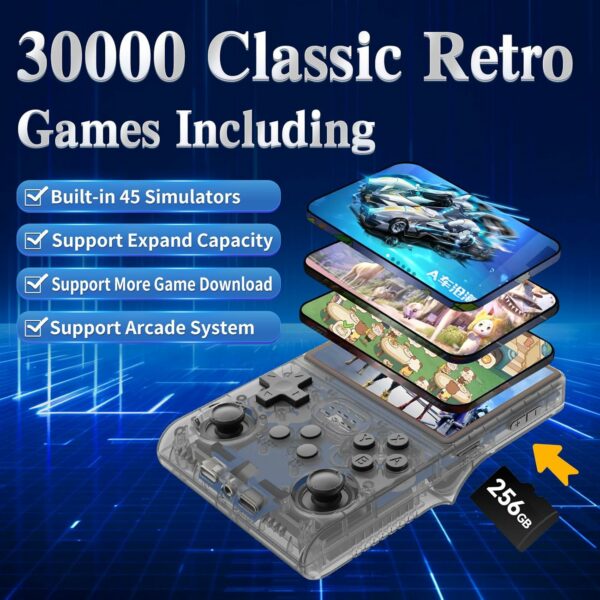 R40S Pro Handheld Game Console,30000 HD Games Mini Retro Gaming Console,3.5-Inch IPS Screen,Built in 45 Emulators,256GB SD Card,3800mAh Battery - For Sale - Price - Image 3