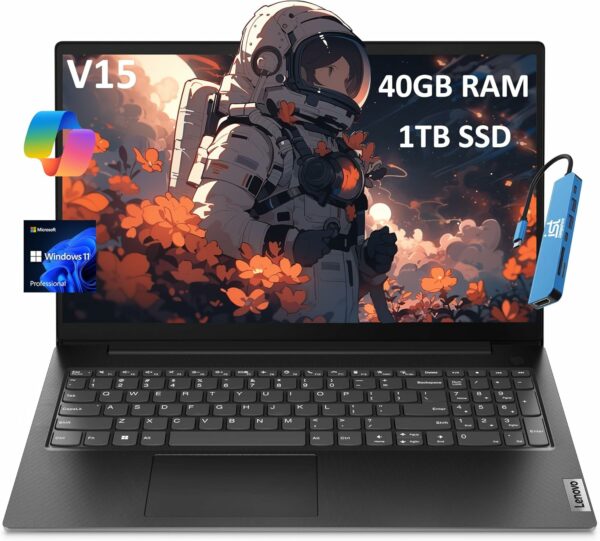 Lenovo V15 Gen 4 (15.6" FHD Anti-Glare, 13th Intel Core i5-13420H (Beat i7-1255U), 40GB RAM, 1TB SSD) for Business, Home, Military Grade, Ethernet, IST Hub, Win 11 Pro w/AI Copilot, Black - For Sale - Price