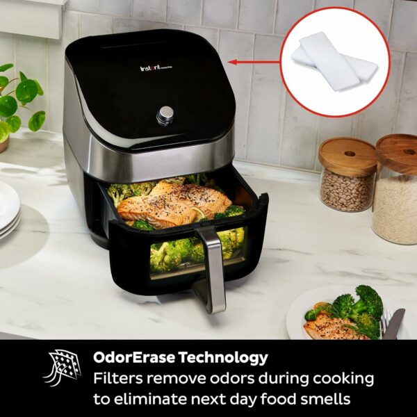 Instant Vortex Plus 6QT Air Fryer with Odor Erase Technology, 6-in-1 Functions that Crisps, Roasts, Broils, Dehydrates, Bakes & Reheats, 100+In-App Recipes, from the Makers of Instant Pot,1700W,Black - For Sale - Price - Image 5