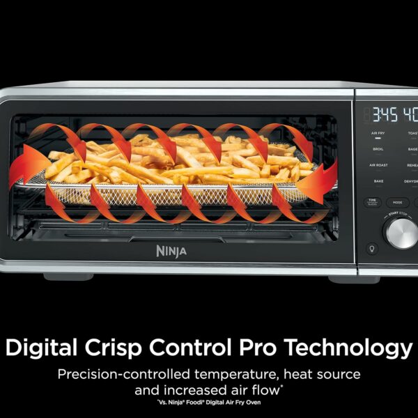 Ninja SP201 Digital Air Fry Pro Countertop 8-in-1 Oven with Extended Height, XL Capacity, Flip Up & Away Capability for Storage Space, with Air Fry Basket, Wire Rack & Crumb Tray, Silver - For Sale - Price - Image 5