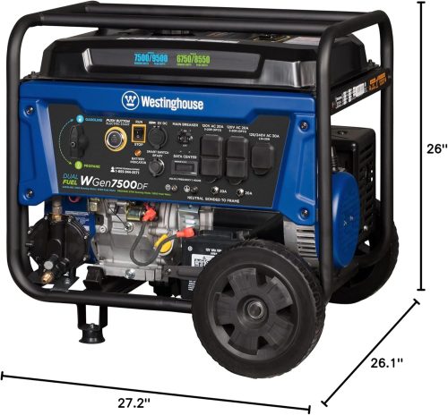 Westinghouse 9500 Peak Watt Dual Fuel Home Backup Portable Generator, Remote Electric Start, Transfer Switch Ready, Gas & Propane Powered For Sale - Price - Image 11