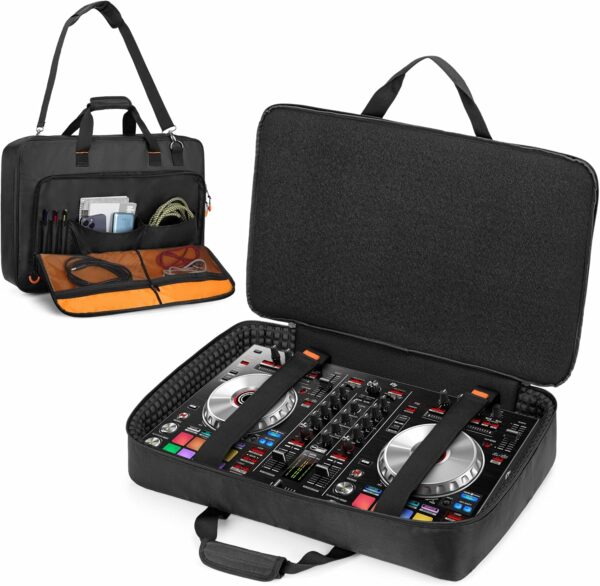 DJ Controller Carrying Case Compatible with Pioneer DDJ SR/DDJ SR2 / DDJ REV1 / Denon MC4000 / Numark NVII/Hercules Inpulse 500, DJ Controller Bag for DJ Cable or Accessories (M, Black) - For Sale - Price