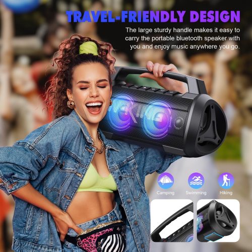 W-KING Portable Speakers Bluetooth Wireless, 120W Peak 70W Loud Bluetooth Speaker Waterproof Outdoor, Deep Bass/2* Subwoofer/DSP/EQ/42H Playtime/IPX6/RGB Lights/MAC-in/Power Bank, Large Party Boombox - For Sale - Price - Image 9