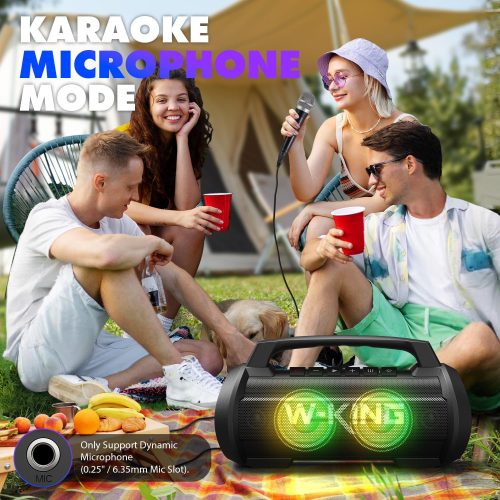 W-KING Portable Speakers Bluetooth Wireless, 120W Peak 70W Loud Bluetooth Speaker Waterproof Outdoor, Deep Bass/2* Subwoofer/DSP/EQ/42H Playtime/IPX6/RGB Lights/MAC-in/Power Bank, Large Party Boombox - For Sale - Price - Image 8