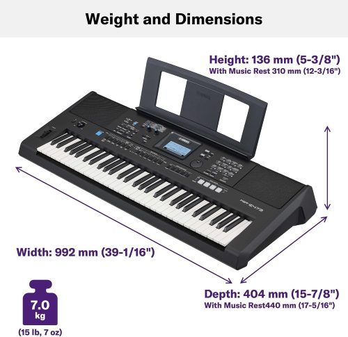 Yamaha, 61-Key Touch-Sensitive Advanced Portable Keyboard with Power Adapter, (PSRE473) - For Sale - Price - Image 2