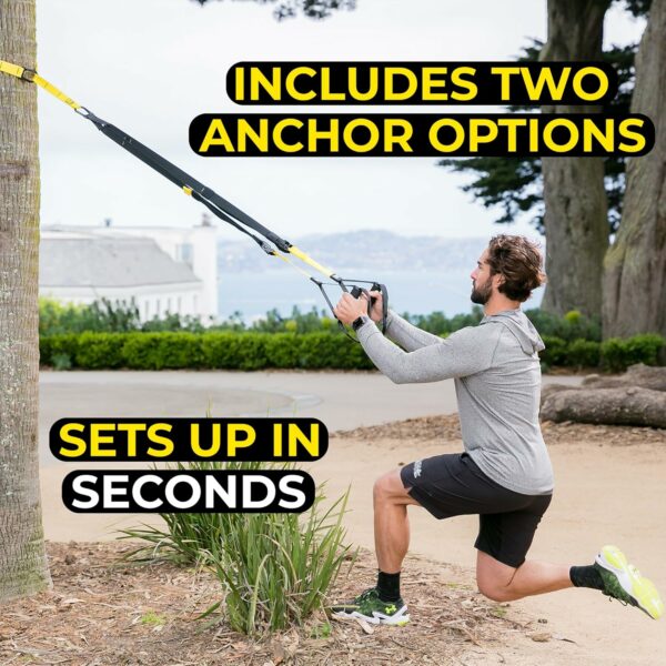 TRX All-in-ONE Suspension Training System: Full Body Workouts for Your Home Gym, Travel, and Outdoors | Includes Indoor & Outdoor Anchors, Workout Guide and Video Downloads - For Sale - Price - Image 4